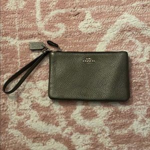 Coach silver wristlet (never used)